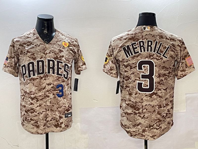 Men San Diego Padres #3 Merrill Camo Game 2025 Nike MLB Jersey style 3